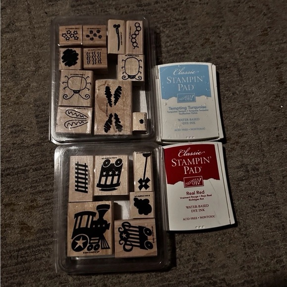 Stampin' Up! Other - Stampin’ Up! Vintage 2002 Bugs Set & Little Engine Set Stamps Plus Ink